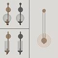 Modern Wall Lights With Glass Shade Double Light And Circular Metal Design For Interior Decoration