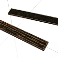 Stone Wood Material Long Black Strip Pieces With Natural Wood Grain Texture
