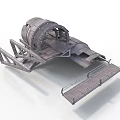 Rustic Industrial Vehicle with Metal Frame Open Design and Platform Structure