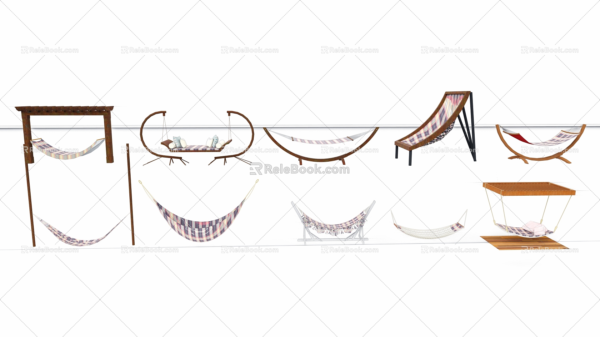 Modern Hammock Swing Swing Combination Hanging Chair Outdoor Swing 3d model