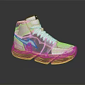 Stylish High Top Sneakers White Upper And Orange Sole With Classic Laces And Modern Design