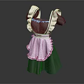 Classic Maid Costume Black Dress With White Apron Collar And Cuffs