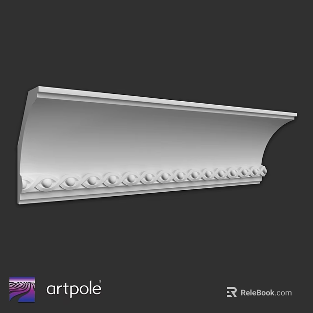 White Decorative Architectural Component With Ornate Patterns And Smooth Surface 3d model 