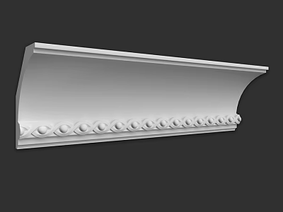 White Decorative Architectural Component With Ornate Patterns And Smooth Surface 3d model