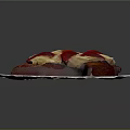 Fried Pastry With Cream Filling And Fresh Strawberries On Paper Plate