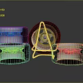Car Tires Stacked With Metallic Wheel Rim On Dark Reflective Surface
