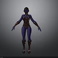 3D Sci Fi Character With Blue Red Armored Suit And Helmet Design