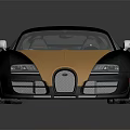 Black And Gold Bugatti Sports Car With Sleek Exterior And Golden Wheels