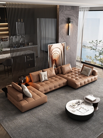 Modern corner sofa background sofa 3d model