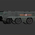 Green Military Truck With Multi Wheel Cargo Body And Modern Headlights