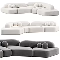 Modern Multiplayer Curved Sofa Collection 3d model