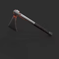 Axe Weapon With Glowing Red Blade And Dark Wooden Handle 3D Render 3d model