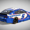 Blue Chevrolet Race Car Featuring HaasTooling Logo And Number 5 Design