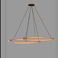 Modern Minimalist Pendant Light With Circular Illuminated Rings And Hanging Linear Design