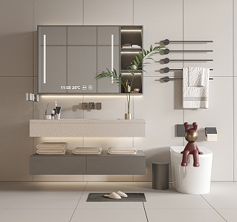 modern sink bathroom cabinet 3d model