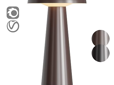 Modern Sleek Table Lamp With Brown Gray Color Options And Metal Design 3d model