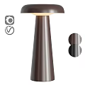 Modern Sleek Table Lamp With Brown Gray Color Options And Metal Design