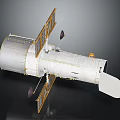 Technical Orbital Spacecraft Module With Solar Panels Antennas And Cylindrical Body