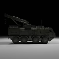 Military Style Green Multi Wheeled Heavy Duty Utility Vehicle With Crane Arm
