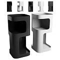 Black And White Modern Minimalist Side Tables With Geometric Cutout Design
