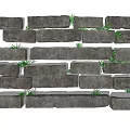 Natural Road Infrastructure With Stone Slabs And Grass Growing In Gaps