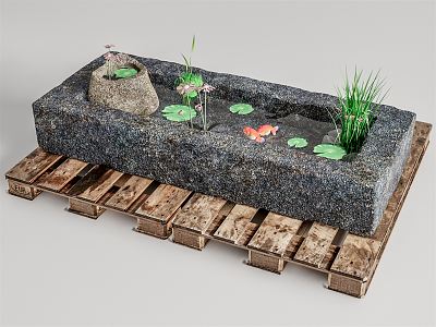 New Chinese style stone trough 3d model