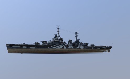 modern warship battleship destroyer 3d model