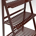Brown Wooden Three Tier Ladder Style Display Shelf for Home Storage