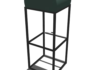 Modern Green Bar Stool With Black Metal Frame And Comfortable Seat 3d model
