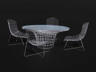 Metal Table and Chair Combination Outdoor Metal Table and Chair 3d model