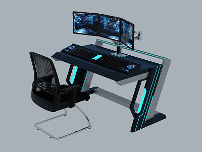 Modern computer desk cool computer desk 3d model