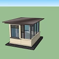 Modern Guardhouse Design Featuring Large Glass Windows Dark Roof And Light Walls