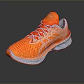 Breathable Asics Running Shoes with Orange Mesh Upper and Lightweight Cushioned Sole