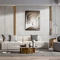 Modern sofa coffee table combination 3d model