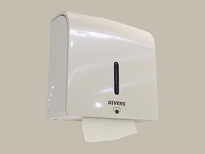White Wall Mounted Divers Tissue Dispenser For Home Bathroom Kitchen 3d model