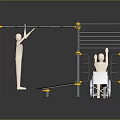 Inclusive Outdoor Fitness Equipment With Parallel Bars And Wheelchair Accessible Design For Public Use