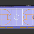 Modern Indoor Sports Facility With Basketball Court Volleyball Net And Lockers