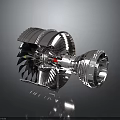 Detailed 3D Rendered Aircraft Engine Featuring Turbine Blades And Internal Structure