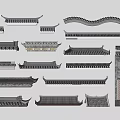 Chinese-style Eaves Tiles Eaves Line Eaves Eaves Building Components Flying Ridge 3d model