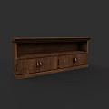 Dark Brown Wooden Storage Shelf With Cabinet Doors For Home Organization