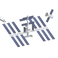 Industrial Equipment For Space Station Featuring Solar Panels And Structural Modules