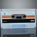 Vintage Audio Cassette With National Radio G60 And Colorful Stripes