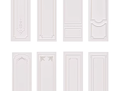 White Wainscoting Panels Showcasing Various Classic And Modern Interior Decorative Styles 3d model