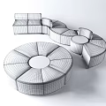 modern shaped sofa curved sofa 3d model