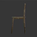 Rustic Vintage Wooden Lounge Chair With Slatted Backrest And Distressed Wood Finish