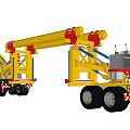 Industrial Yellow Utility Vehicle Featuring Long Hauling Frame And Multiple Sections