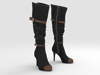 Modern Boots High Heel Boots 3d model