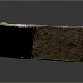 Ancient Handcrafted Stone Tool With Long Rectangular Shape And Grooved Surface 3d model