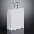 White Paper Shopping Bag With Black Handles For Daily Use And Simple Design