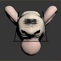 Cartoon Man Head Model With Glasses Big Ears Big Nose And Mustache